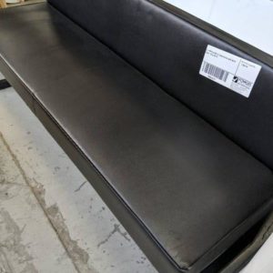 EX HIRE BLACK PU LONG BENCH SEAT WITH BACK SOLD AS IS