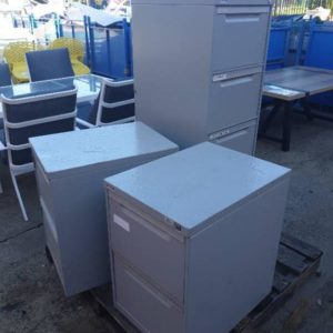 PALLET OF SECOND HAND FILING CABINETS SOLD AS IS