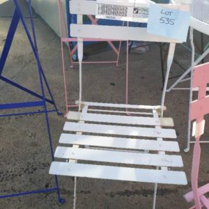 EX HIRE WHITE METAL FOLDING CHAIR SOLD AS IS