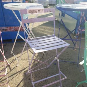EX HIRE PURPLE METAL FOLDING BAR STOOL SOLD AS IS