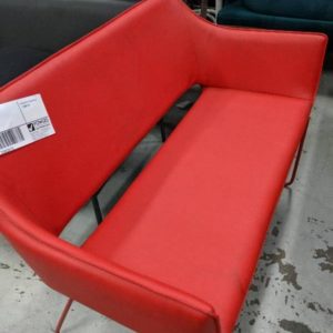 EX HIRE - RED COUCH SOLD AS IS