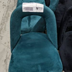 EX HIRE GREEN VELVET DINING CHAIR SOLD AS IS