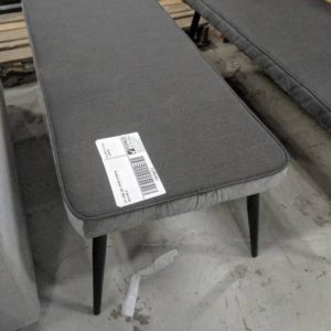 EX-HIRE GREY VELVET OTTOMAN SOLD AS IS