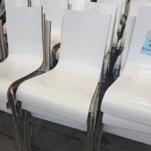 EX HIRE WHITE PLY DINING CHAIR SOLD AS IS