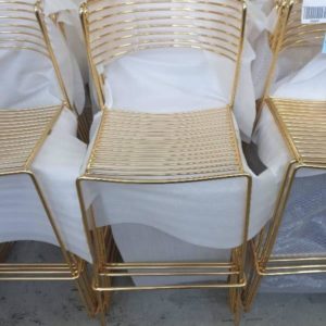 EX HIRE GOLD OPEN FRAME BAR STOOL SOLD AS IS