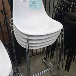 EX HIRE GLOSS WHITE BAR STOOL SOLD AS IS