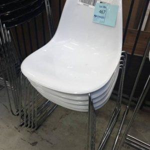 EX HIRE GLOSS WHITE CHAIR SOLD AS IS