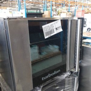EX CATERING COMPANY - USED MOFFAT E31D4 TURBOFAN ELECTRIC CONVECTION OVEN 15 AMPTEMPERATURE RANGE 50C TO 260C 20 PROGRAMS GRILL MODE SAFE TOUCH VENTED SIDE HINGED DOOR SOLD AS IS NO WARRANTY