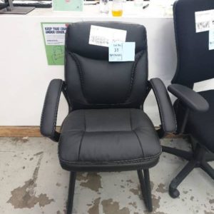 NEW OFFICE WAITING CHAIR BLACK PU SOLD AS IS