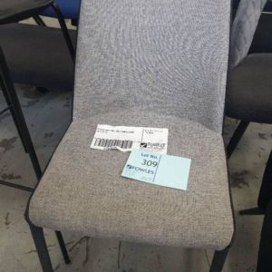 EX HIRE TWO TONE GREY DINING CHAIR SOLD AS IS