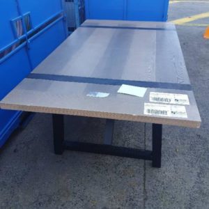 EX DISPLAY TIMBER LOOK CONCRETE TABLE SOLD AS IS