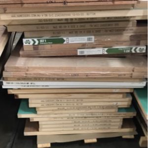 PALLET OF APPROX 34 ASSORTED DOORS IN VARIOUS STYLES & SIZES