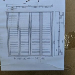 WHITE PLANTATION SHUTTER HEIGHT 1192MM X 1805MM WIDE ITEM 3 - 3 BOXES