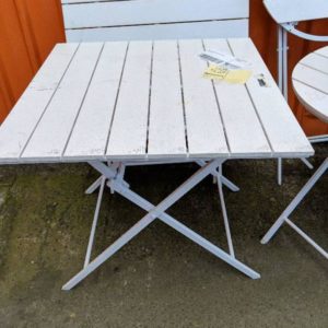 EX HIRE WHITE SQUARE TABLE SOLD AS IS