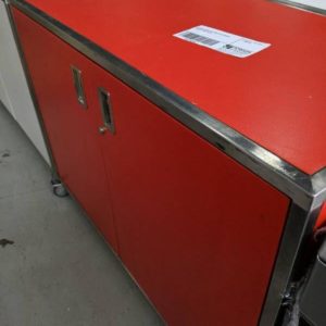 EX HIRE LARGE RED ROLLER STORAGE CABINET SOLD AS IS