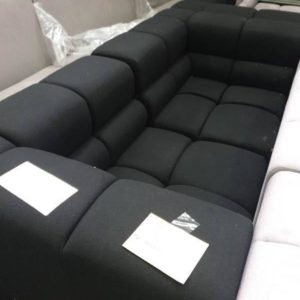 EX HIRE BLACK MODULAR COUCH SOLD AS IS