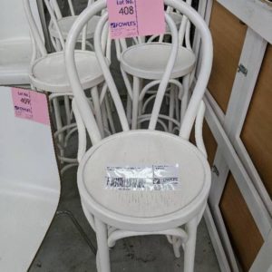 EX HIRE FRENCH WHITE BAR STOOL SOLD AS IS