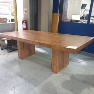 EX DISPLAY LEMANA 2400MM X 1200MM TIMBER DINING TABLE SOLD AS IS