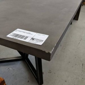 EX DISPLAY CONCRETE STYLE DINING TABLE 2100MM X 1200MM DAMAGED SOLD AS IS