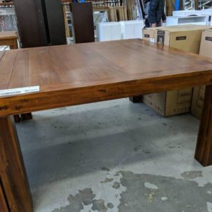 EX DISPLAY TIMBER SQUARE DINING TABLE 1500MM X 1500MM SOLD AS IS