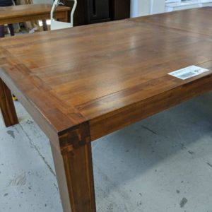 EX DISPLAY TIMBER SQUARE DINING TABLE 1500MM X 1500MM SOLD AS IS