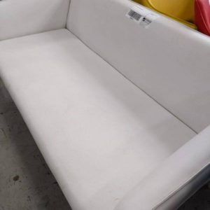 EX HIRE WHITE PU COUCH SOLD AS IS