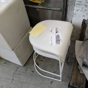 EX HIRE - 2 X WHITE LOW CHAIR SOLD AS IS