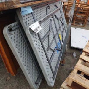 EX HIRE GREY FOLDING TABLE SOLD AS IS