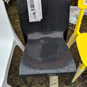 EX HIRE ACRYLIC BLACK STACKABLE CHAIR SOLD AS IS