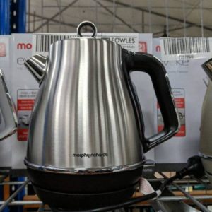 NEW MORPHY EVOKE JUG KETTLE S/STEEL 1.5 LITRE CAPACITY MATTE FINISH WITH 360 DEGREE CORDLESS BASE RRP$119 MODEL 104406 WITH 3 MONTH WARRANTY
