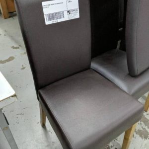 DISPLAY HOME BROWN PU DINING CHAIR SOLD AS IS