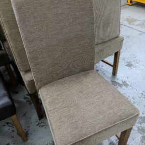 DISPLAY HOME BEIGE FABRIC DINING CHAIR SOLD AS IS