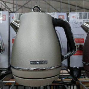 NEW MORPHY EVOKE JUG KETTLE PLATINUM 1.5 LITRE CAPACITY MATTE FINISH WITH 360 DEGREE CORDLESS BASE RRP$119 MODEL 104403 WITH 3 MONTH WARRANTY