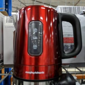 NEW MORPHY RICHARDS METALLIC RED ACCENTS 1 LITRE JUG KETTLE DOLLY SWITCH ILLUMINATION 360 DEGREE CORDLESS BASE MODEL 101007 WITH 3 MONTH WARRANTY