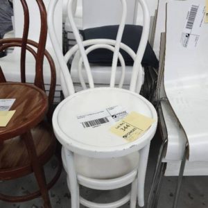 EX HIRE WHITE FRENCH STYLE CAFE CHAIR SOLD AS IS