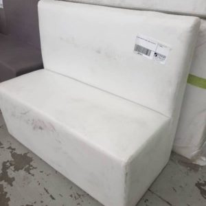 EX HIRE WHITE PU BENCH SEAT SOLD AS IS