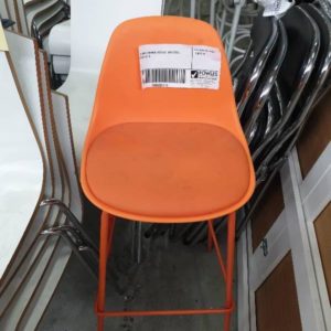 EX HIRE ORANGE ACRYLIC BAR STOOL SOLD AS IS