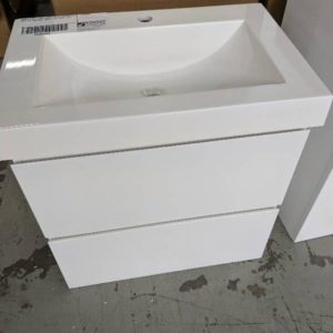 600MM WALL HUNG VANITY WITH 2 DRAWERS WITH POLYMARBLE VANITY TOP SFW2-600