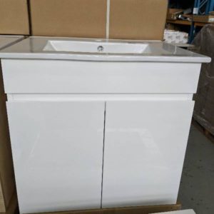 600MM WALL HUNG VANITY WITH 2 DOORS WITH CERAMIC VANITY TOP SEW600