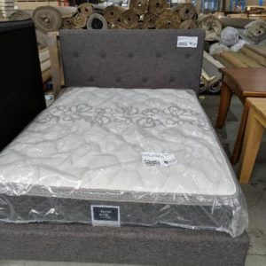 EX DISPLAY JERSEY FABRIC UPHOLSTERED DOUBLE BED FRAME SOLD AS IS