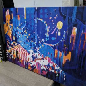 EX HIRE - BLUE CARNIVAL CANVAS 1020MM X 1520MM HIGH