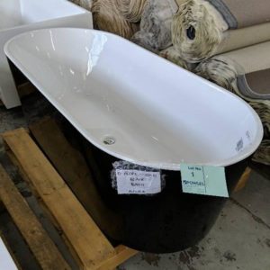 EX DISPLAY 1700MM ADORE OVAL BATH WITH BLACK EXTERIOR