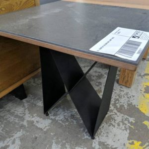 EX-DISPLAY ALTONA SIDE LAMP TABLE CONCRETE TOP WITH METAL LEGS 550MM X 550MM