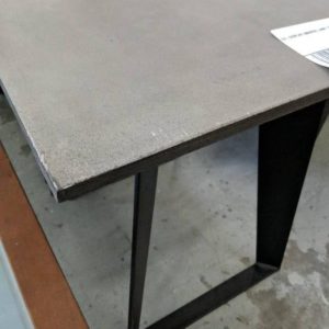 EX-DISPLAY AMAROO LAMP TABLE WITH CONCRETE TOP & METAL LEGS 550MM X 550MM CHIPPED & SCRATCH SOLD AS IS