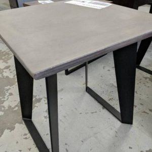 BRAND NEW AMAROO CONCRETE LAMP TABLE WITH METAL LEGS 550MM X 550MM
