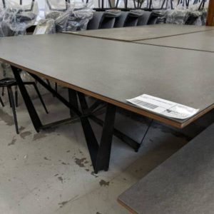 EX-DISPLAY ALTONA CONCRETE 2200MM X 1100MM DINING TABLE WITH METAL LEGS