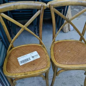 EX HIRE TIMBER CROSS BACK CHAIR SOLD AS IS