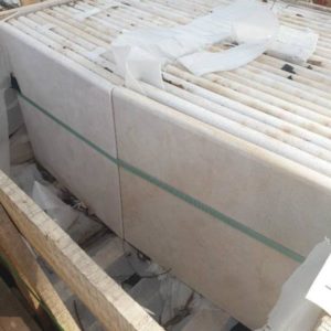 PALLET OF 49/500X500X30 SNOW WHITE SANDSTONE BULLNOSE COPING/TREADS