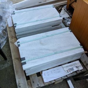 PALLET OF 12/600X350X30 FROZEN BLUE MARBLE BEVEL EDGE COPING/STAIR TREADS