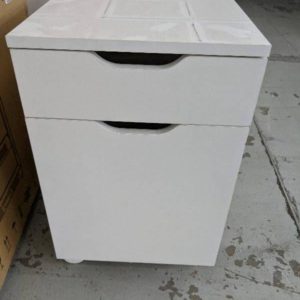 EX DISPLAY SINGLE WHITE PEDESTAL OFFICE DRAWER SOLD AS IS